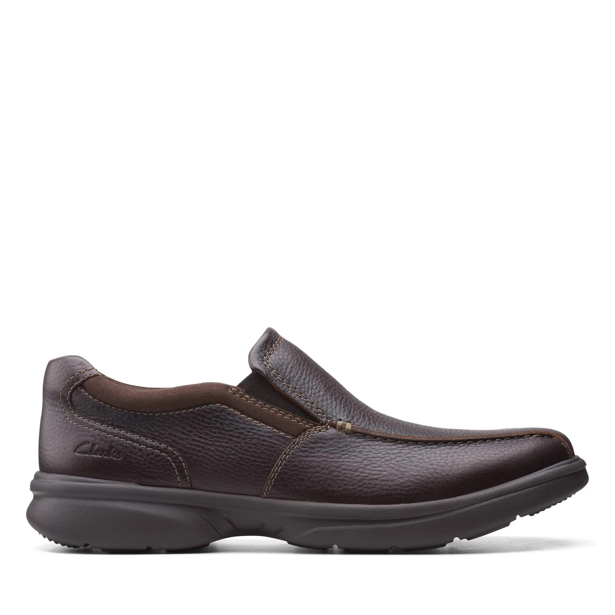 Brown All-in-one Connected On Loafers Mens Breathable Leather Slip Bradley Comfortable Clarks Shoes