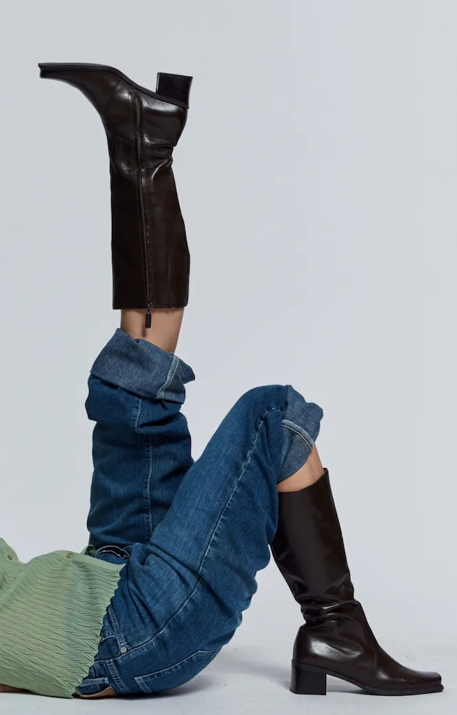 Brown Leather Tall  Boots
