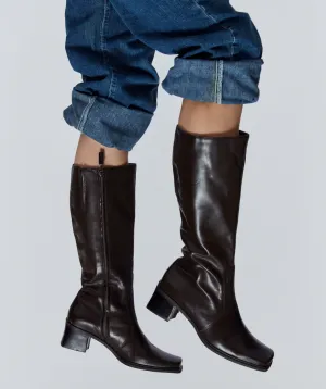 Brown Leather Tall  Boots