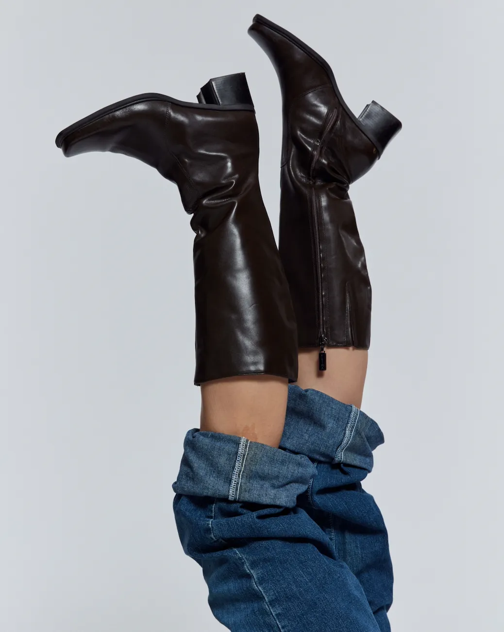 Brown Leather Tall  Boots