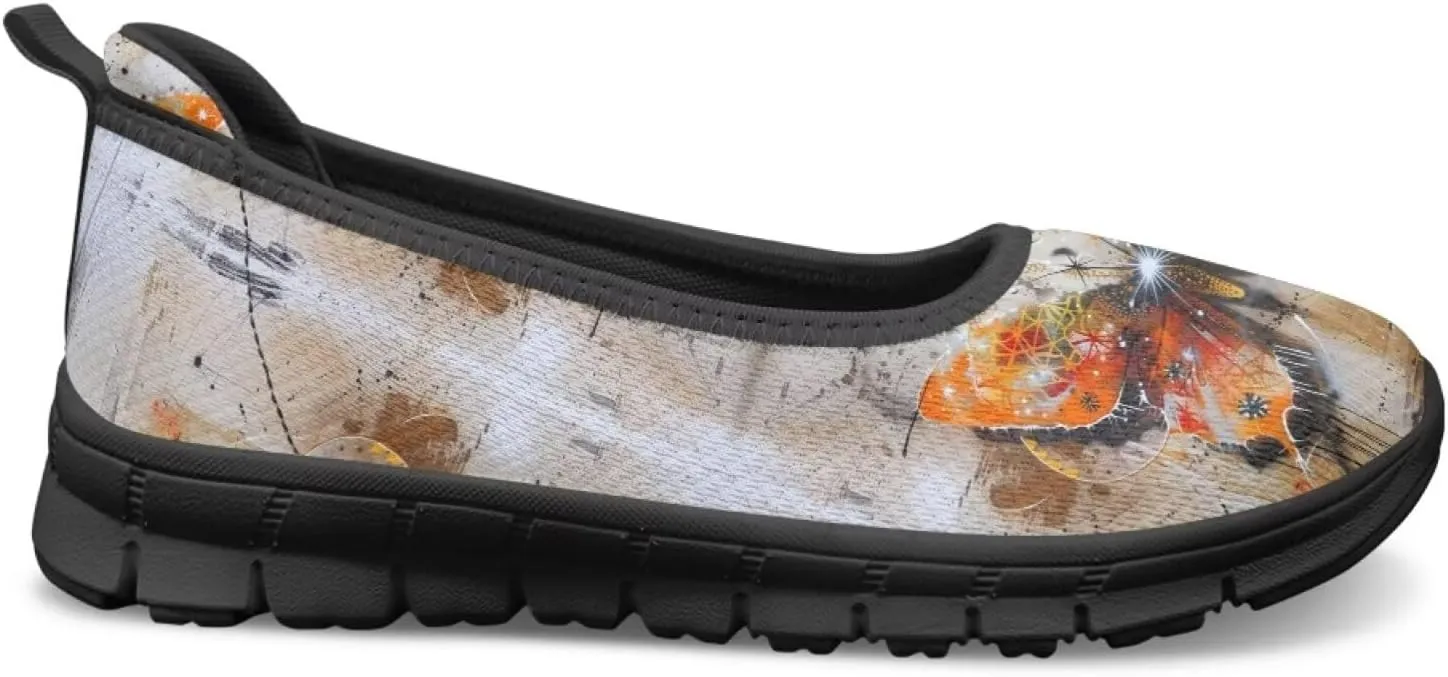 Butterfly Design Shoes for Women Slip On Loafer Flats Mesh Non Slip Low Cut Indoor Outdoor Comfortable Casual Footwear