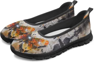 Butterfly Design Shoes for Women Slip On Loafer Flats Mesh Non Slip Low Cut Indoor Outdoor Comfortable Casual Footwear