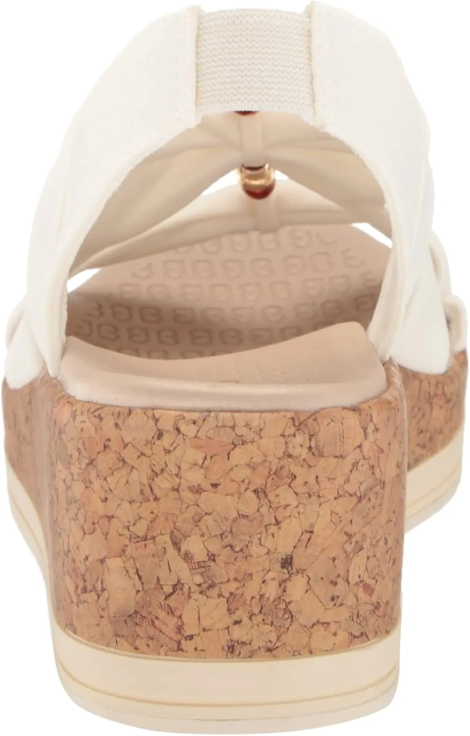 BZees Women's Roma Cork Wedge Beaded Sandal
