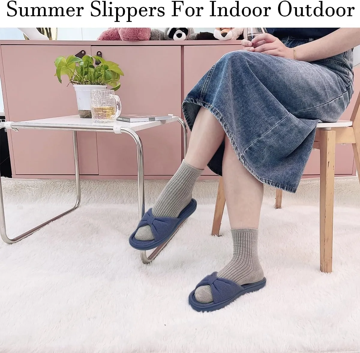 Caramella Bubble Womens Open Toe Summer Bedroom Slippers Memory Foam Sandal Home Ladies Comfy Slippers