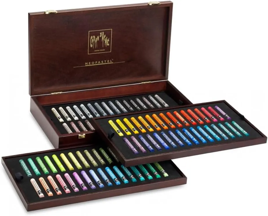 Caran d'Ache Neopastel Wooden Box 96 Colors (7400.996)