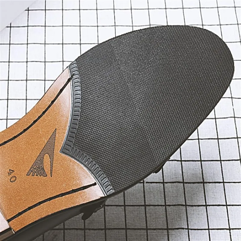 Casual Dress Loafer Slip On Shock Absorption Shoes for Men Classic Dress Breathable Lining Shoes for Mens Men's Buckle Monk Rubber Soft Sole Shoes
