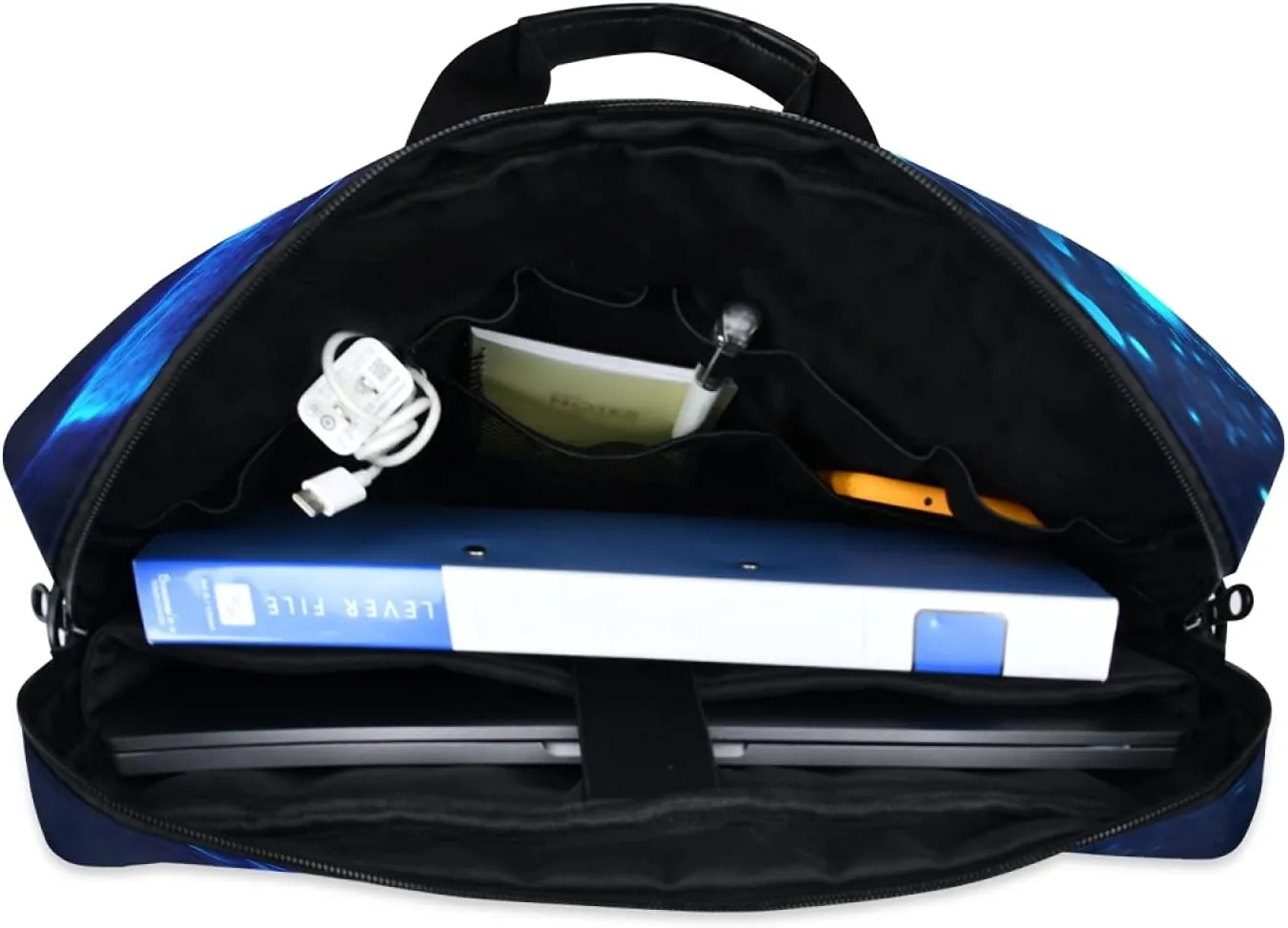 Cat Butterfly Light Blue Laptop Messenger Bag Case Sleeve Briefcase for Men Women