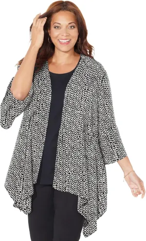 Catherines Women's Plus Size Seasonless Cascade wrap