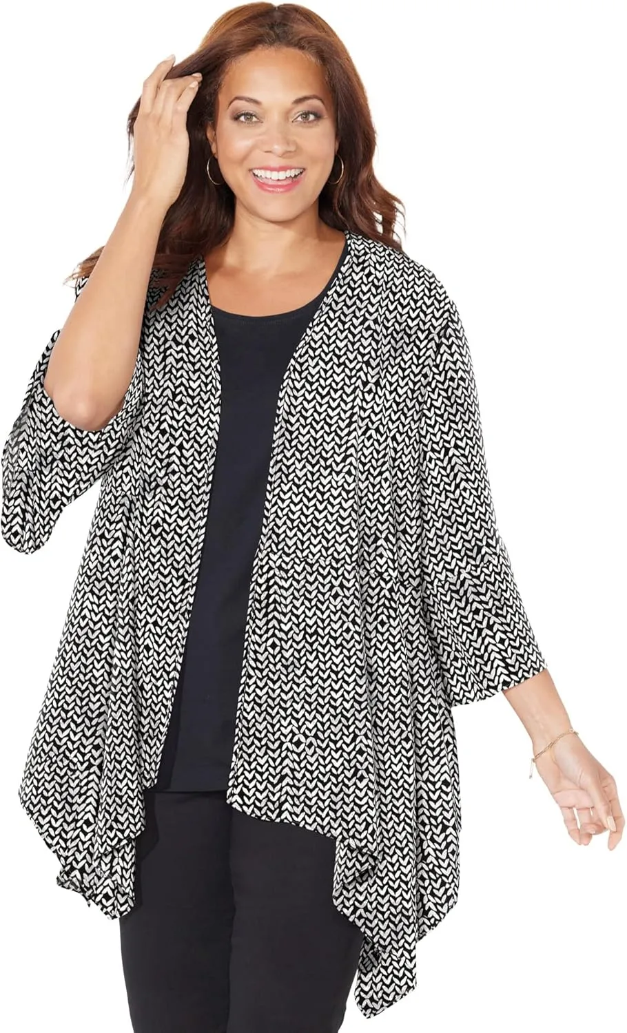 Catherines Women's Plus Size Seasonless Cascade wrap