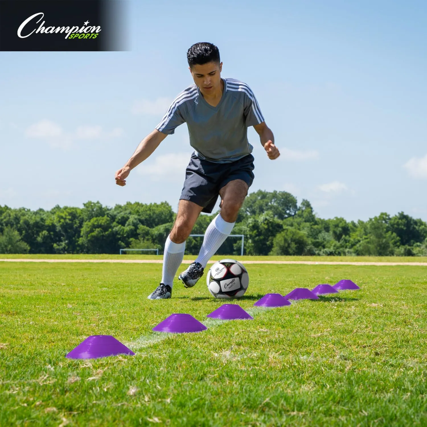 Champion Sports 7.5" Diameter Flexible Saucer Field Cone for Athletics and Social Distancing - Multiple Styles