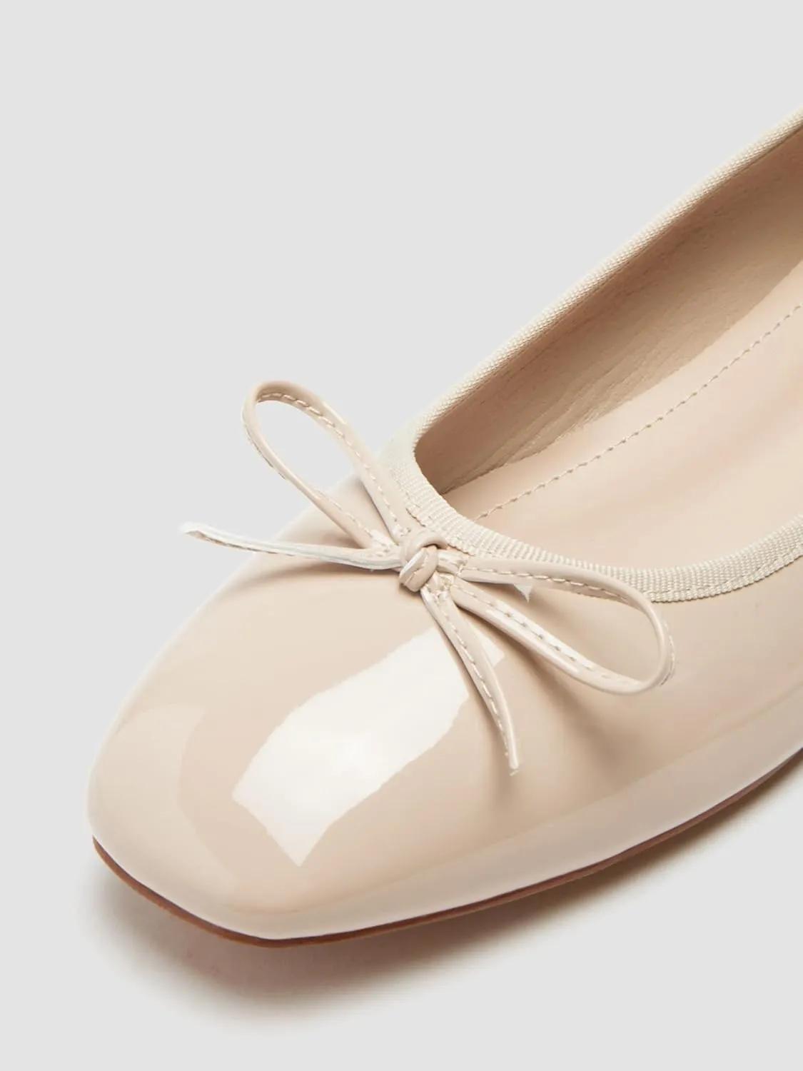 CIDER Bow Decor Square Toe Ballet Mary Jane Flats