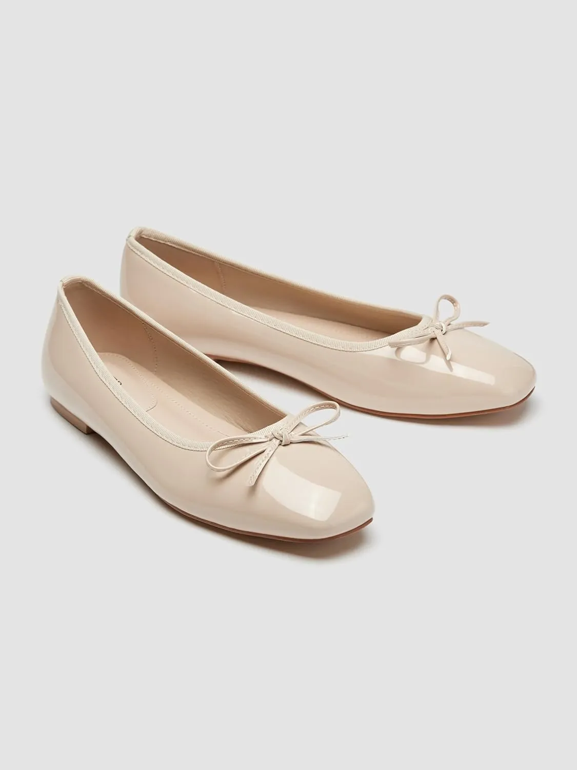CIDER Bow Decor Square Toe Ballet Mary Jane Flats