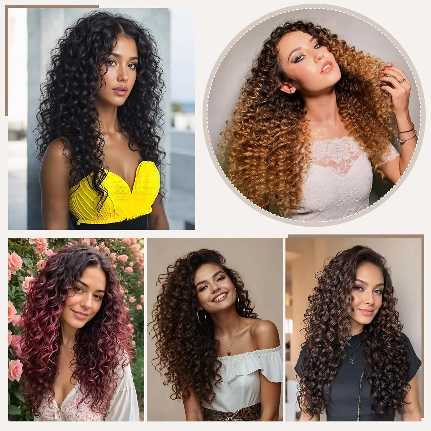 Clip in Hair Extensions Synthetic hair Clip in 140G 7Pcs/Lot Japanese Heat Resistant Fiber Hairpieces Deep Wave/Body Wave/Straight hair (Deep Wave, Bleach Blonde 613#)