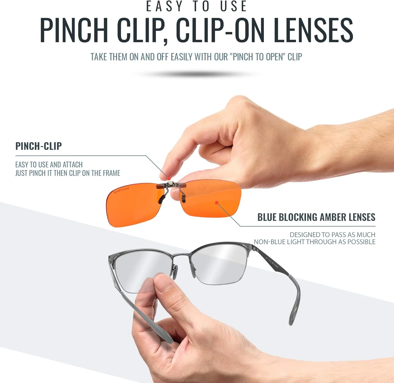 Clip-on Blue Blocking Eye Wear