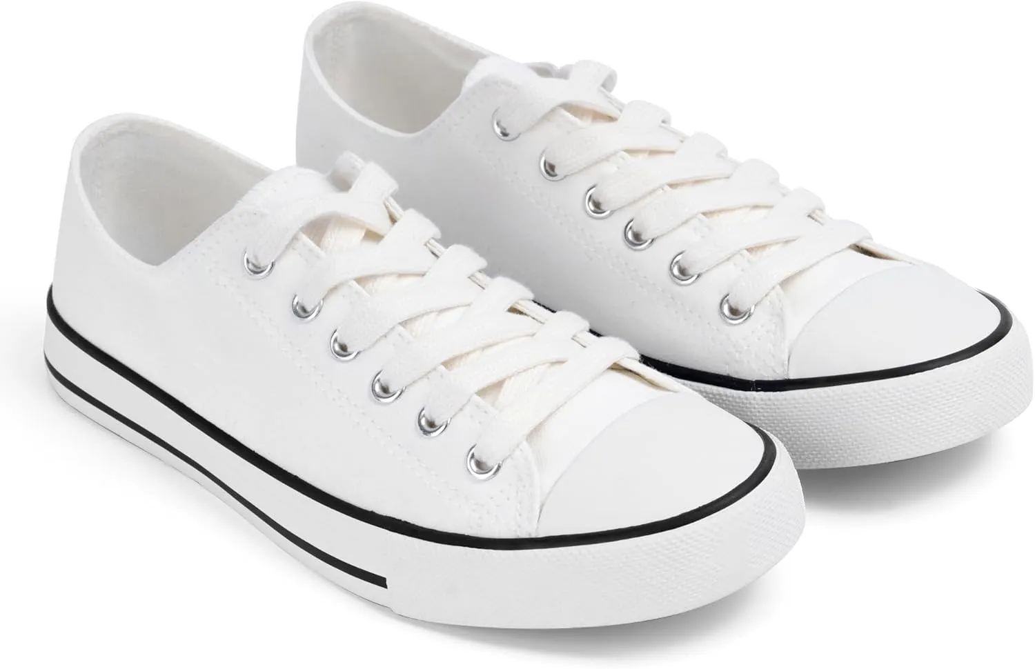 Colgo Women's Canvas Shoes, Lace-Up Low-Top Comfortable Breathable Sneakers for Women, Non-Slip Fashion Flats