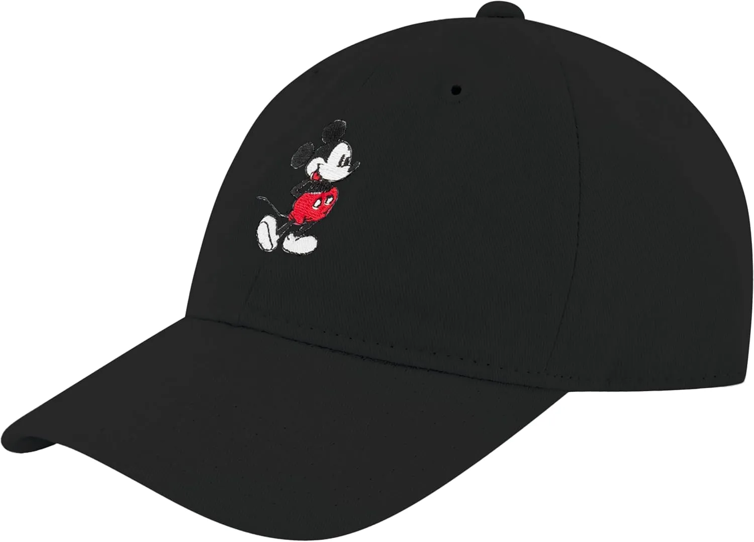 Concept One Disney Mickey Mouse Embroidered Cotton Adjustable Dad Hat with Curved Brim