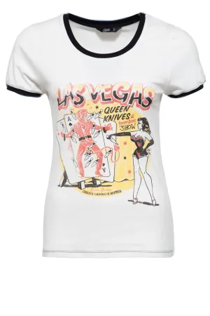 Contrast Shirt mit Pin Up Print im Vintage Style «Queen Knives»