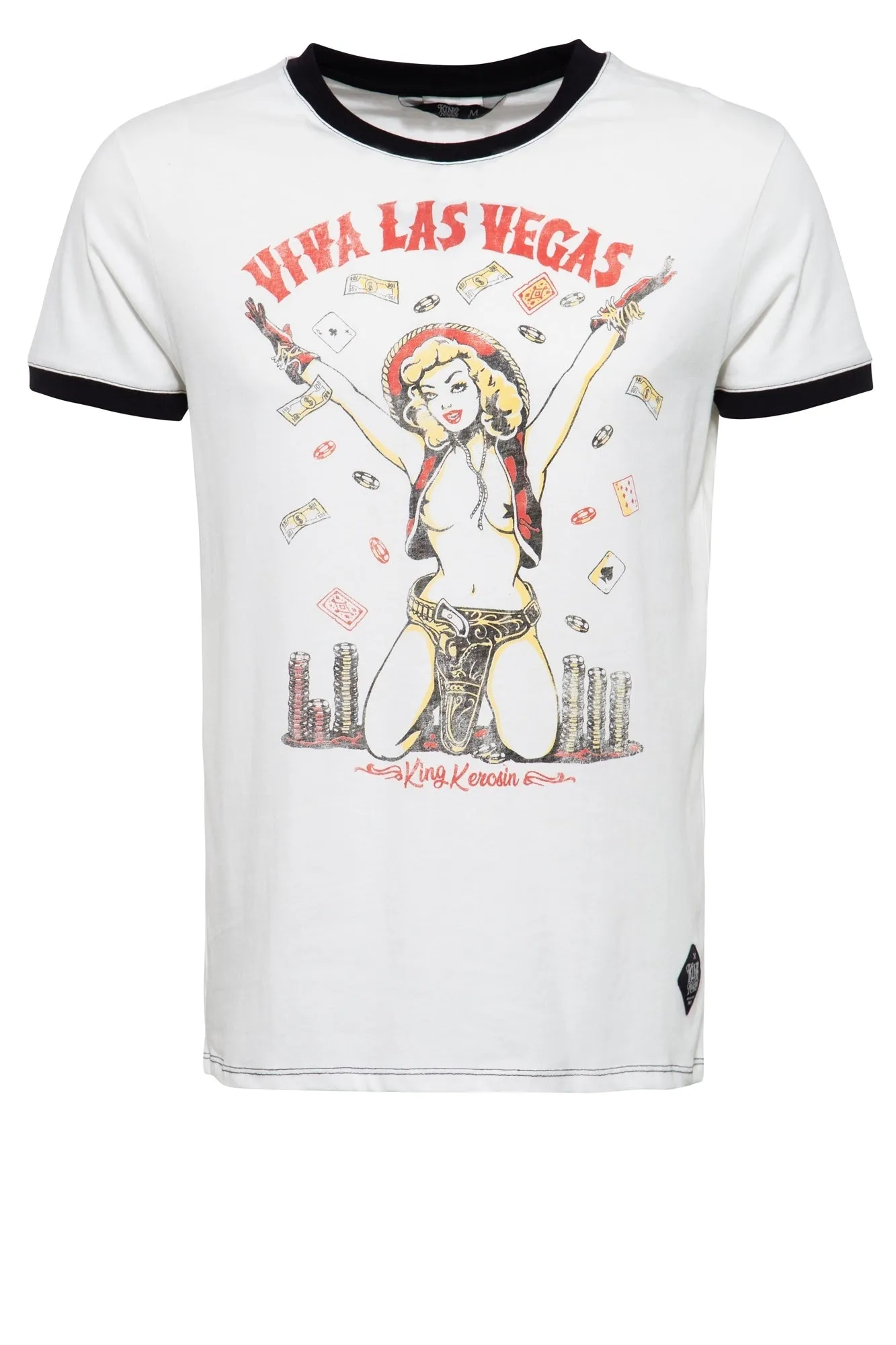Contrast T-Shirt mit Pin Up Print im Vintage Look «Viva Las Vegas»