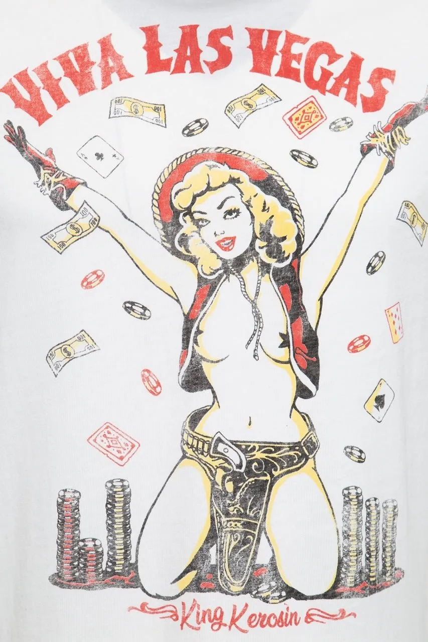 Contrast T-Shirt mit Pin Up Print im Vintage Look «Viva Las Vegas»