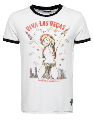 Contrast T-Shirt mit Pin Up Print im Vintage Look «Viva Las Vegas»