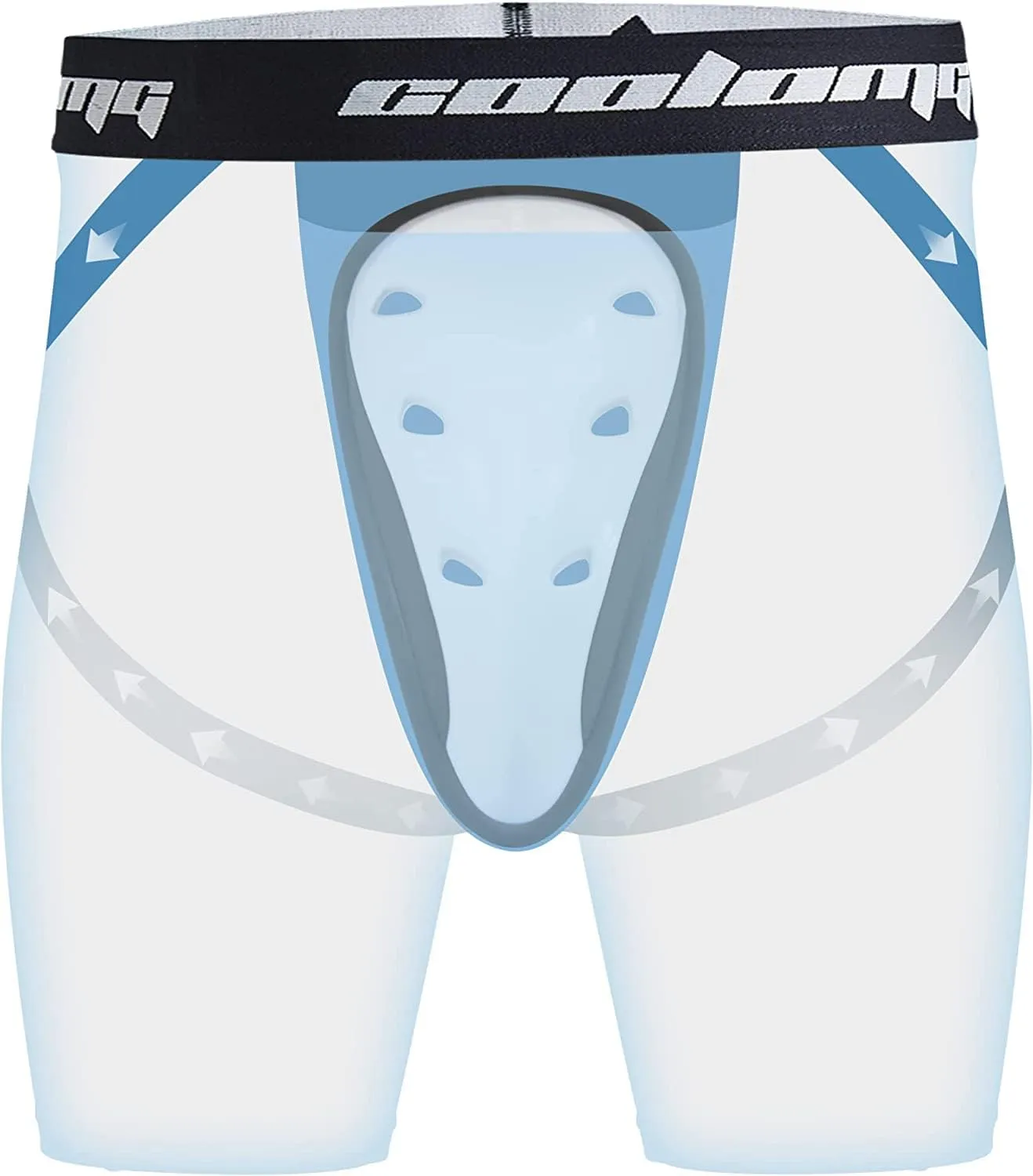 COOLOMG Mens Compression Shorts with Cup Athletic Sliding Underwear for Baseball Football MMA Lacrosse Field Hockey