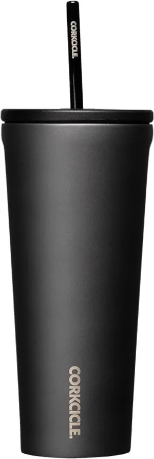 Corkcicle Cold Cup Insulated Tumbler with Lid and Straw, Ceramic Slate, 24 oz – Reusable Water Bottle Keeps Beverages Cold for 12hrs, Hot 5hrs – Cupholder Friendly Tumbler, Lid for Flexible Sipping