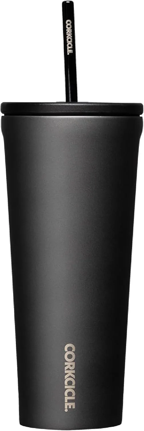 Corkcicle Cold Cup Insulated Tumbler with Lid and Straw, Ceramic Slate, 24 oz – Reusable Water Bottle Keeps Beverages Cold for 12hrs, Hot 5hrs – Cupholder Friendly Tumbler, Lid for Flexible Sipping