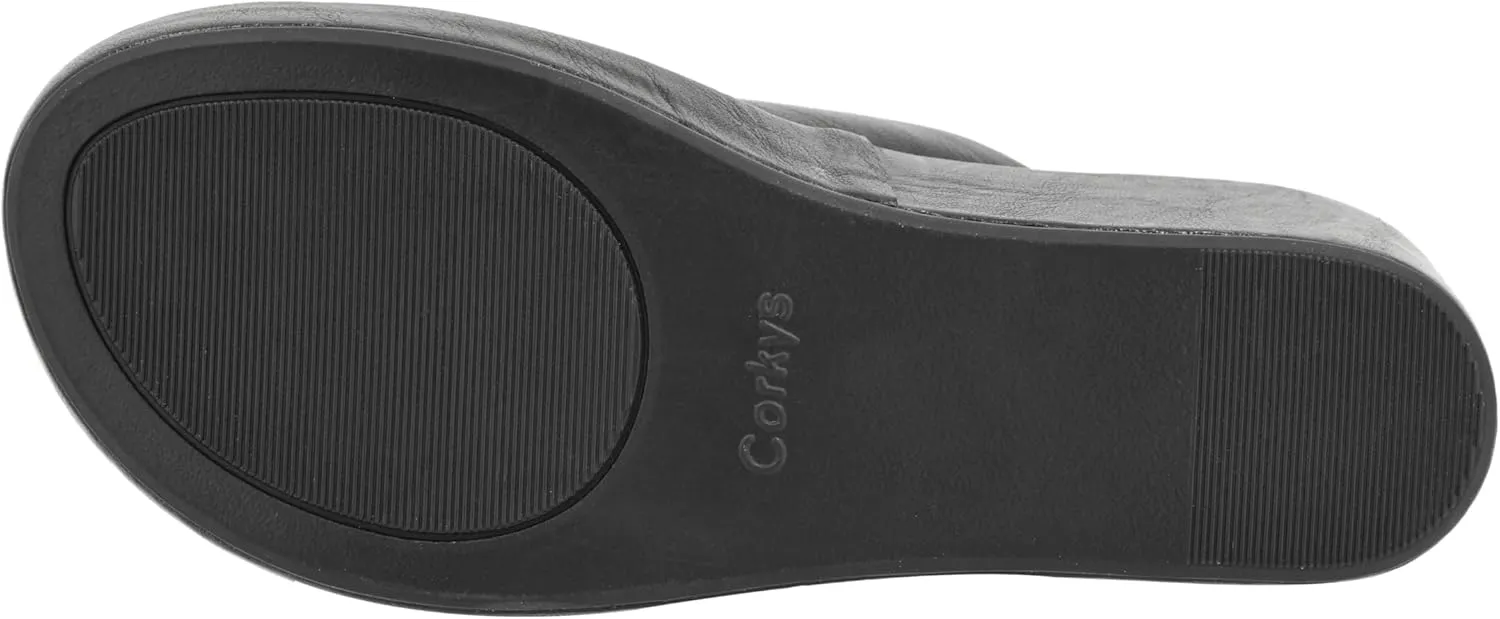 Corkys Footwear Women's Pucker Up EVA Foam Platform Slip On 2.50 Inch Wedge Light Weight Cushioned Memory Foam Insole Peep Toe Casual Dressy Trendy Sandals for Women