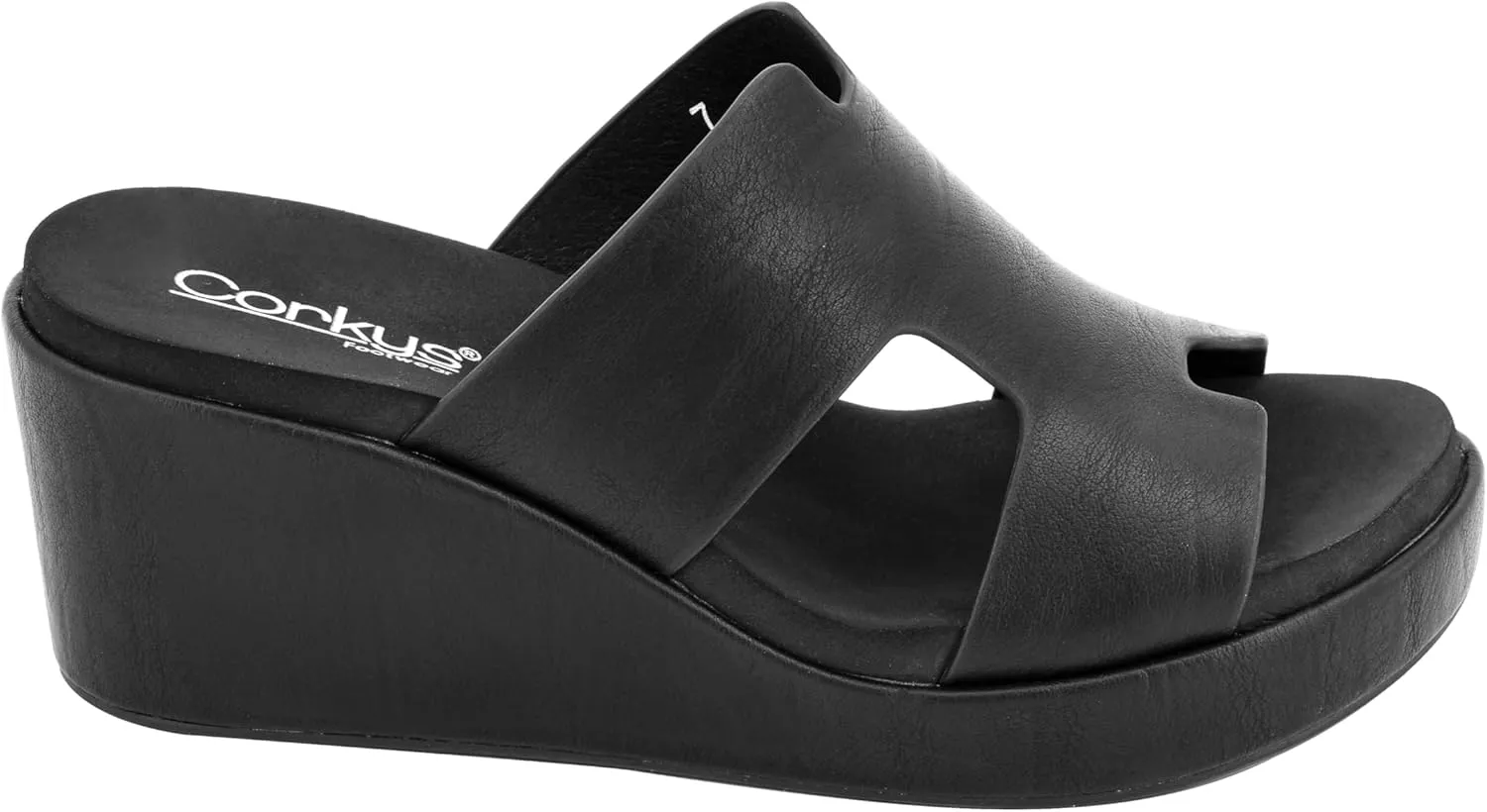Corkys Footwear Women's Pucker Up EVA Foam Platform Slip On 2.50 Inch Wedge Light Weight Cushioned Memory Foam Insole Peep Toe Casual Dressy Trendy Sandals for Women