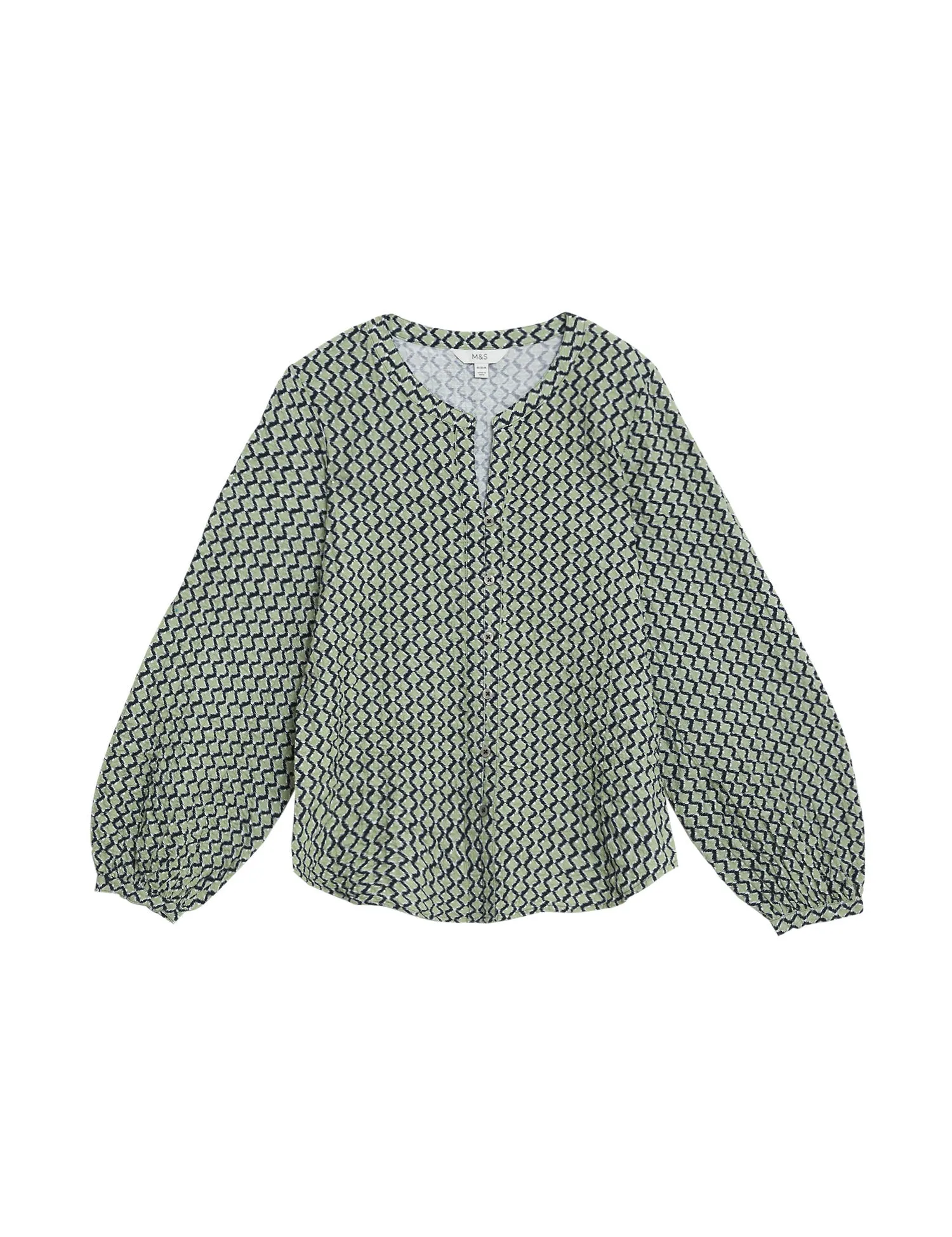 Cotton Rich Printed Textured Blouse