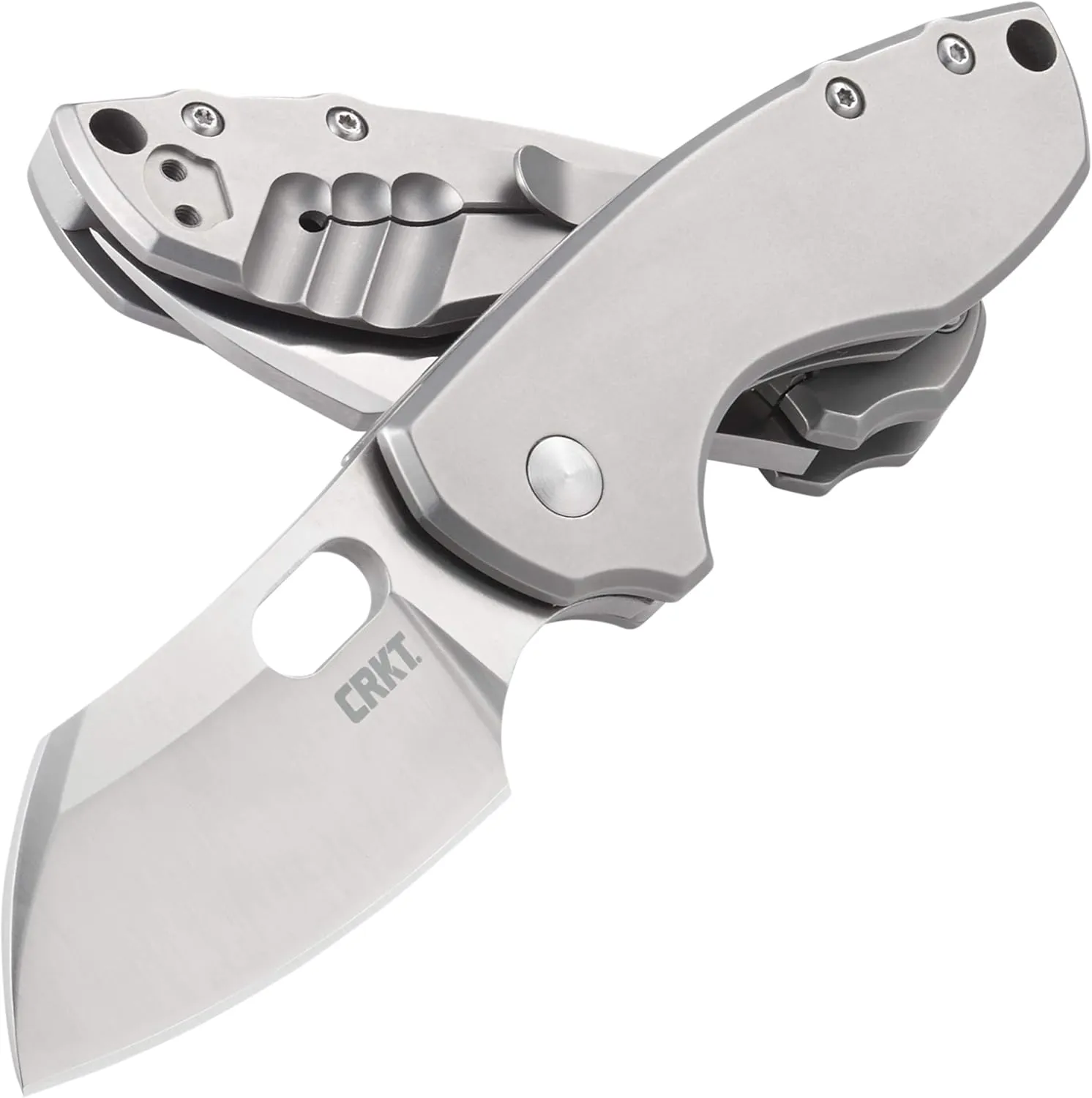 CRKT Pilar EDC Folding Pocket Knife: Compact Everyday Carry, Satin Blade with Finger Choil, Thumb Slot Open, Frame Lock Stainless Handle, Reversible Pocket Clip 5311