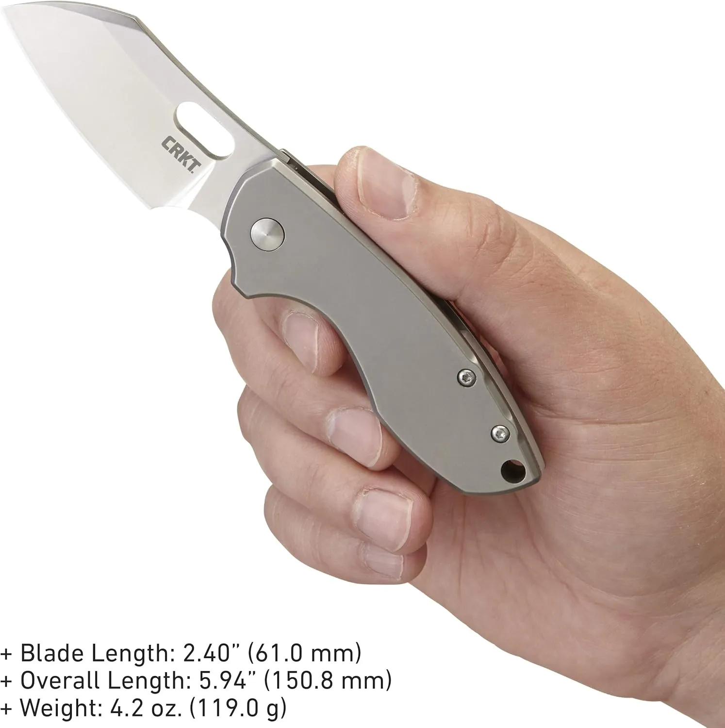 CRKT Pilar EDC Folding Pocket Knife: Compact Everyday Carry, Satin Blade with Finger Choil, Thumb Slot Open, Frame Lock Stainless Handle, Reversible Pocket Clip 5311