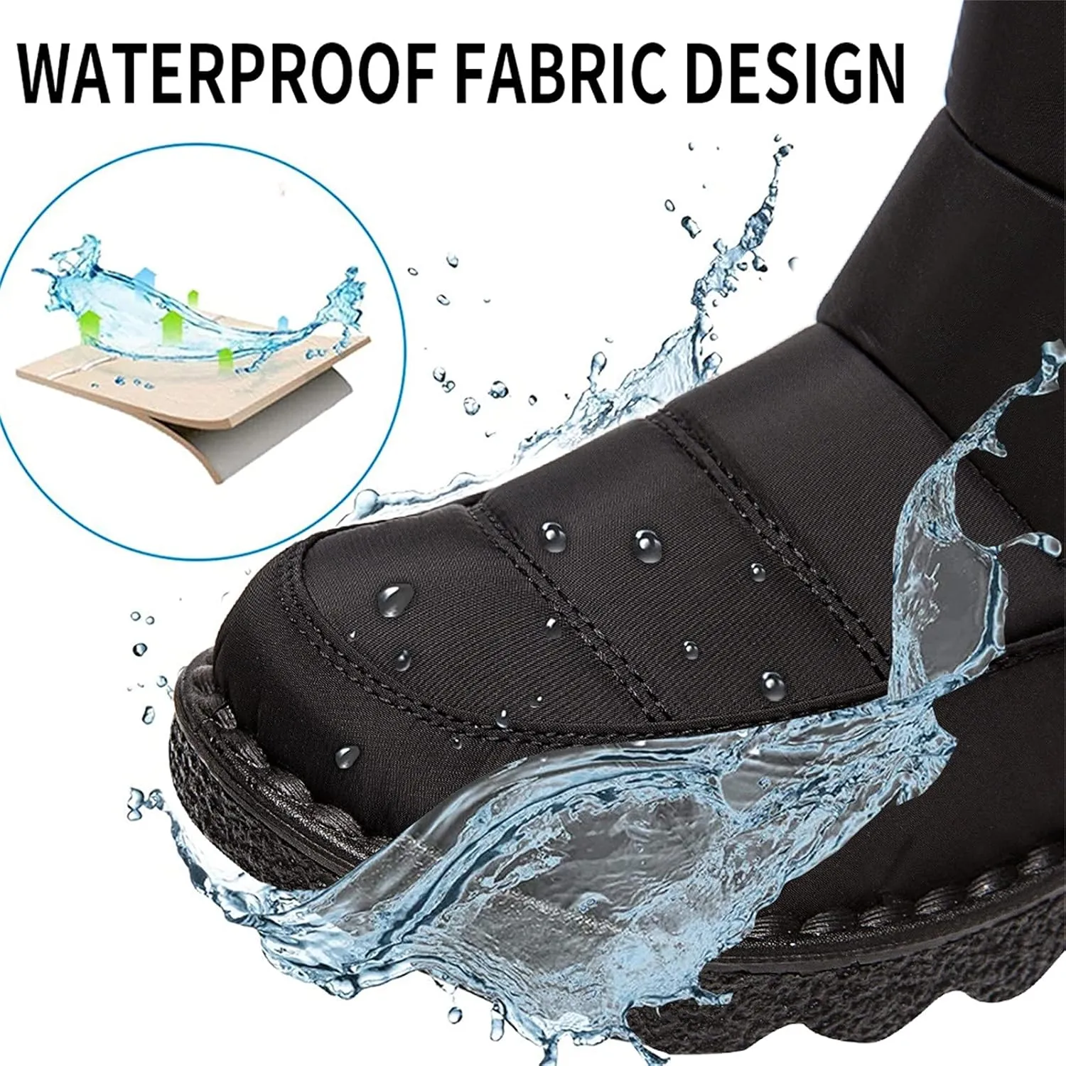 Ctreela Mid-Calf Snow Booties for Women Winter Comfort Fur Lined Waterproof Wedge Boots Non-Slip Thermal Warm Windbreak Boot