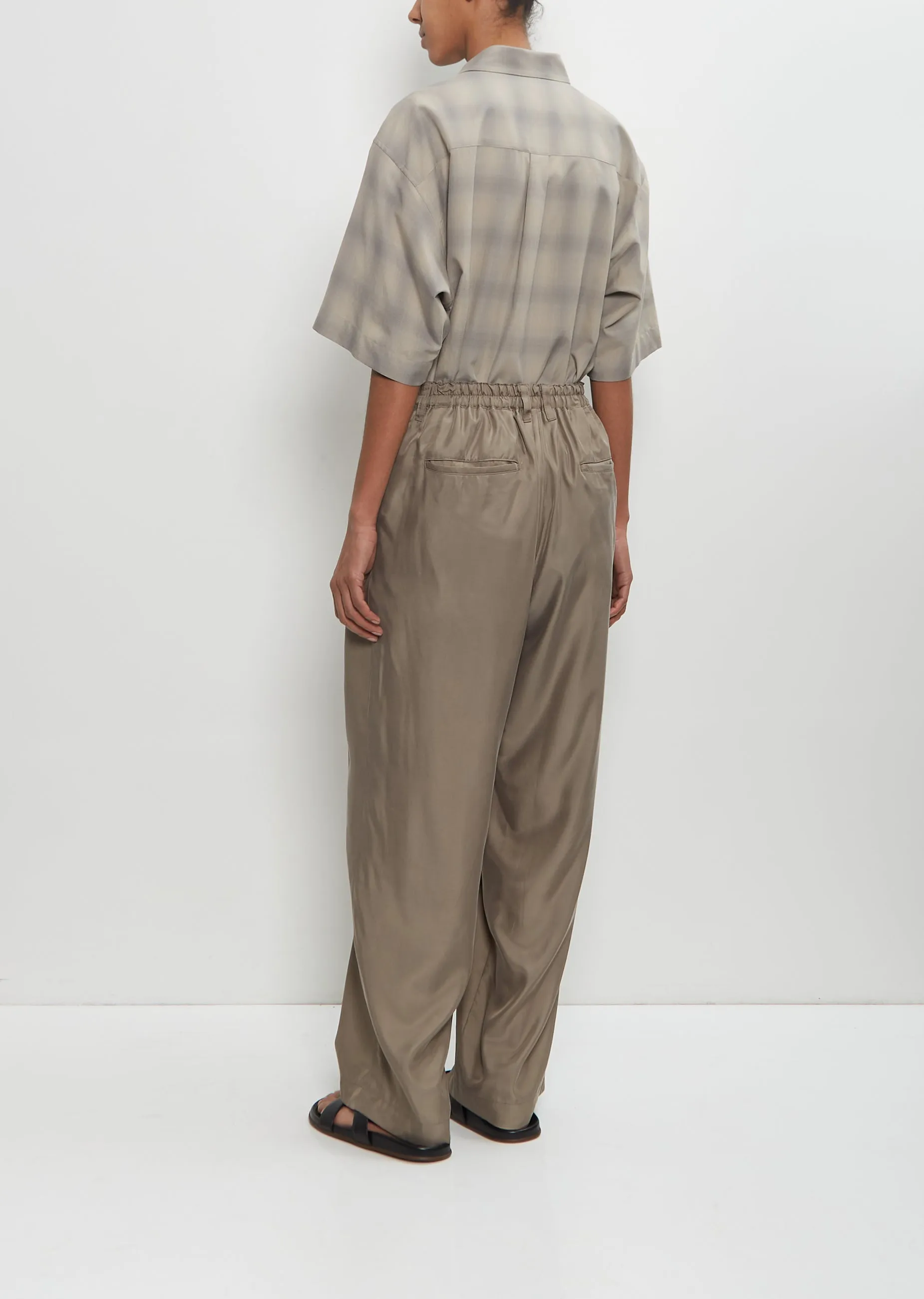 Cupro Twill Wide Easy Trousers