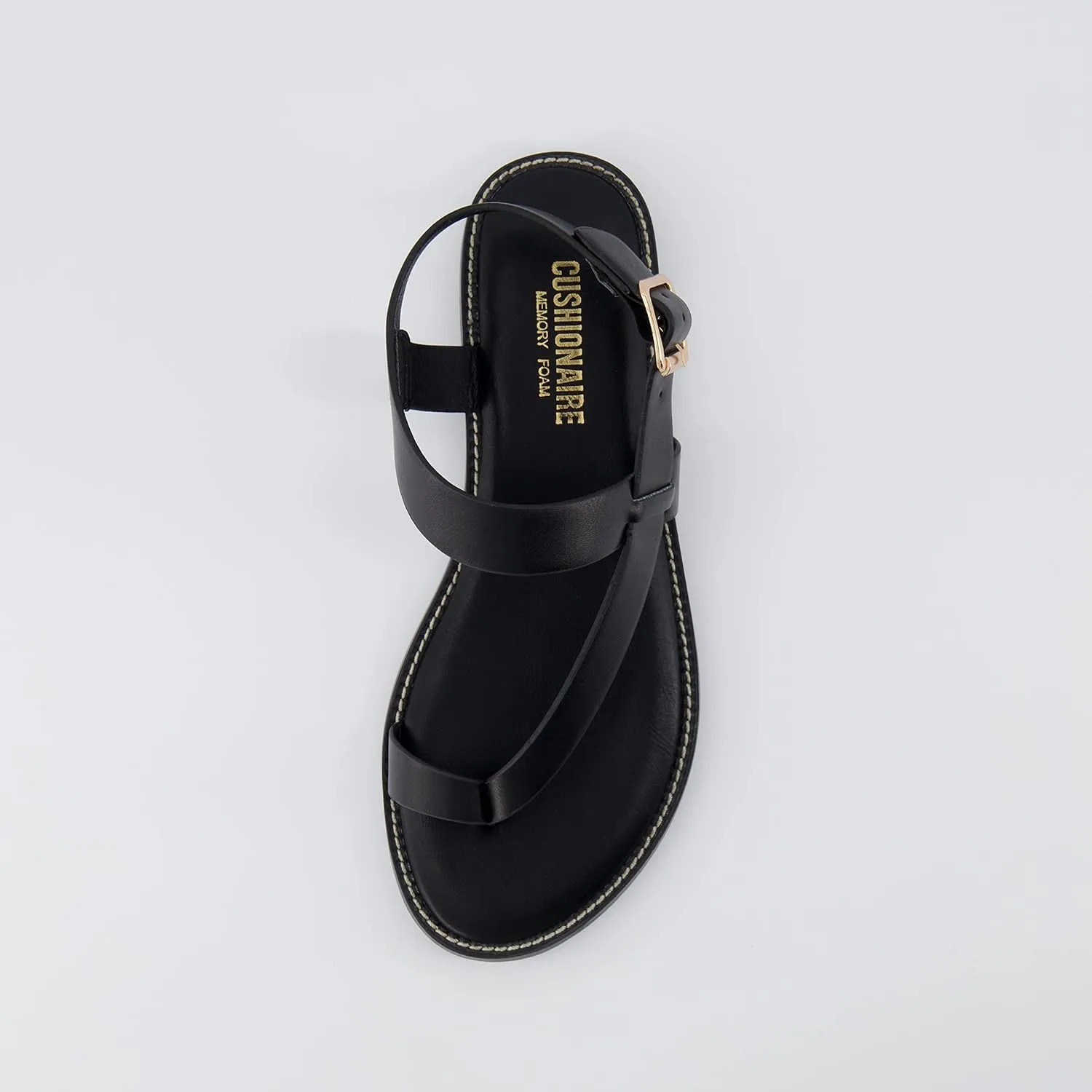 CUSHIONAIRE Women's Lennox toe loop sandal  Memory Foam, Wide Widths Available