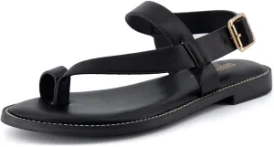 CUSHIONAIRE Women's Lennox toe loop sandal  Memory Foam, Wide Widths Available