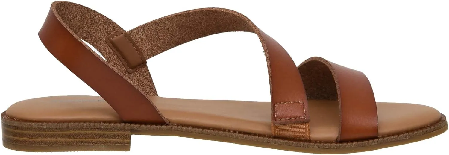 CUSHIONAIRE Women's Lido asym slingback sandal  Memory Foam
