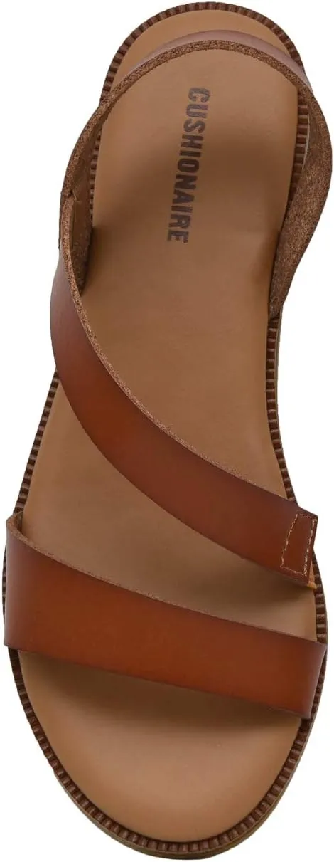 CUSHIONAIRE Women's Lido asym slingback sandal  Memory Foam