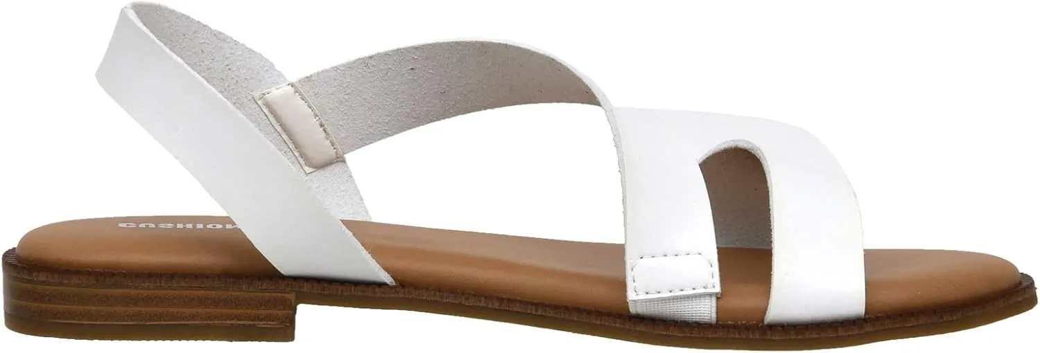CUSHIONAIRE Women's Lido asym slingback sandal  Memory Foam