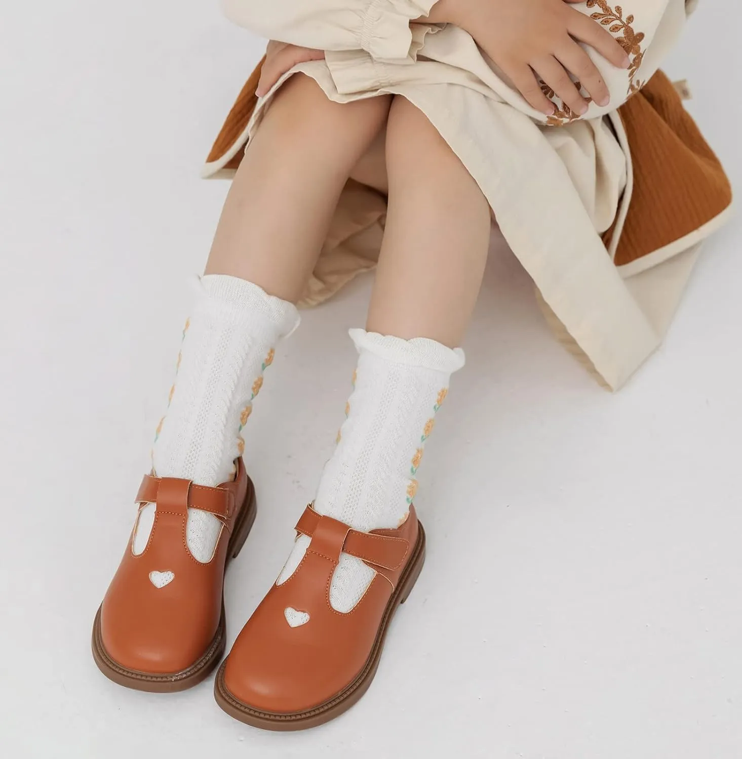 DADAWEN Girls Dress Shoes Mary Jane Flats Back to School Party Wedding Shoes(Toddler/Little Kid/Big Kid)