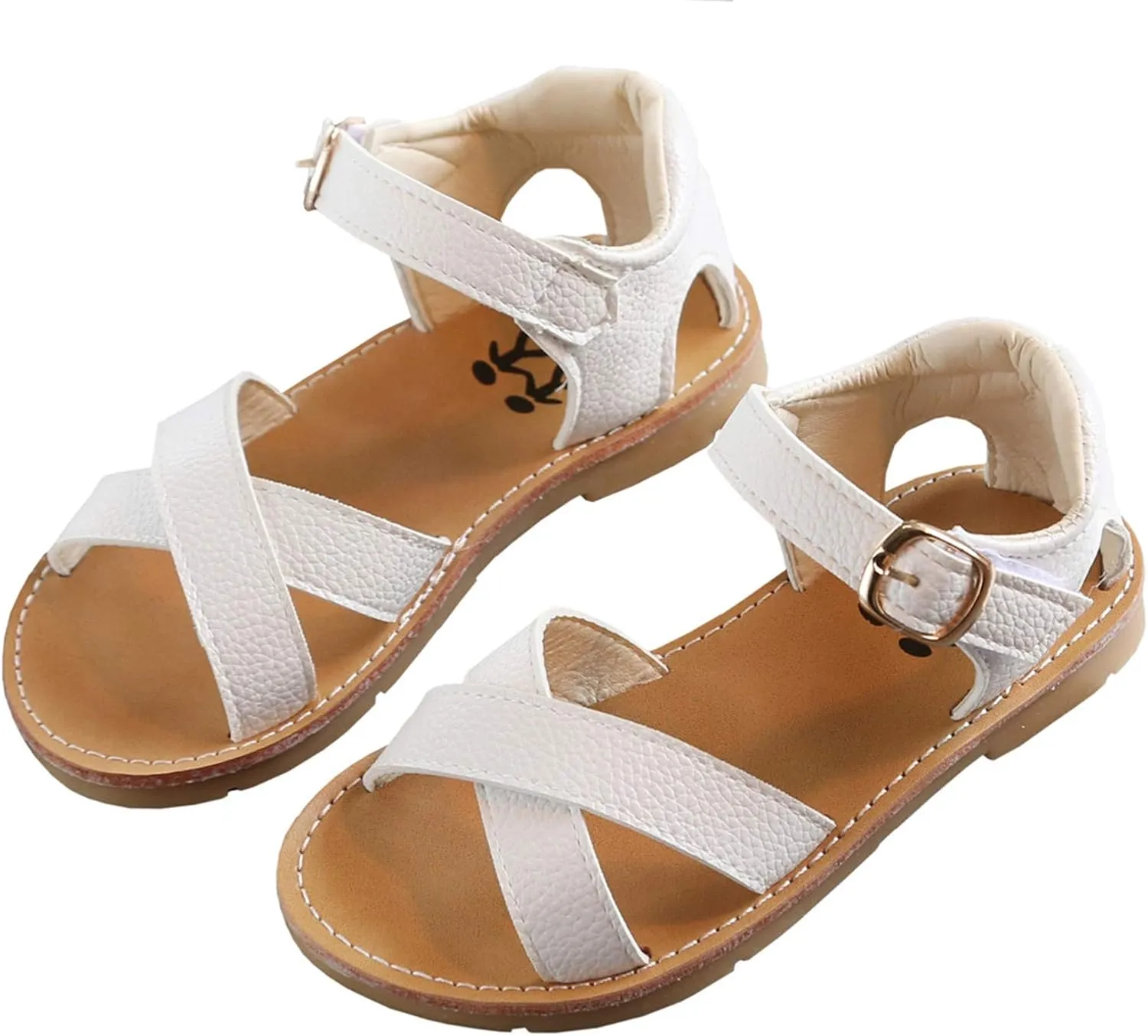 DADAWEN Girl's Summer Water Sandals Strappy Comfort Soft Flat Sandal (Toddler/Little Kid)
