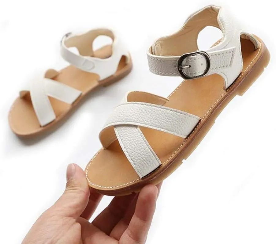 DADAWEN Girl's Summer Water Sandals Strappy Comfort Soft Flat Sandal (Toddler/Little Kid)
