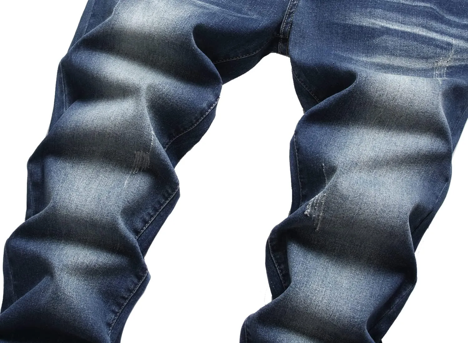 DANT BULUN Men's Ripped Distressed Destroyed Slim Fit Straight Leg Denim Jeans