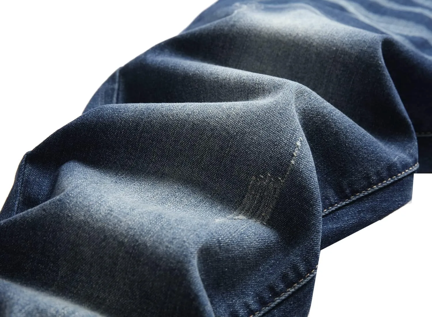 DANT BULUN Men's Ripped Distressed Destroyed Slim Fit Straight Leg Denim Jeans