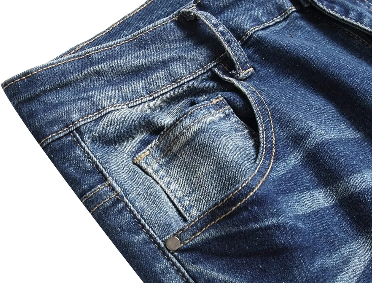 DANT BULUN Men's Ripped Distressed Destroyed Slim Fit Straight Leg Denim Jeans