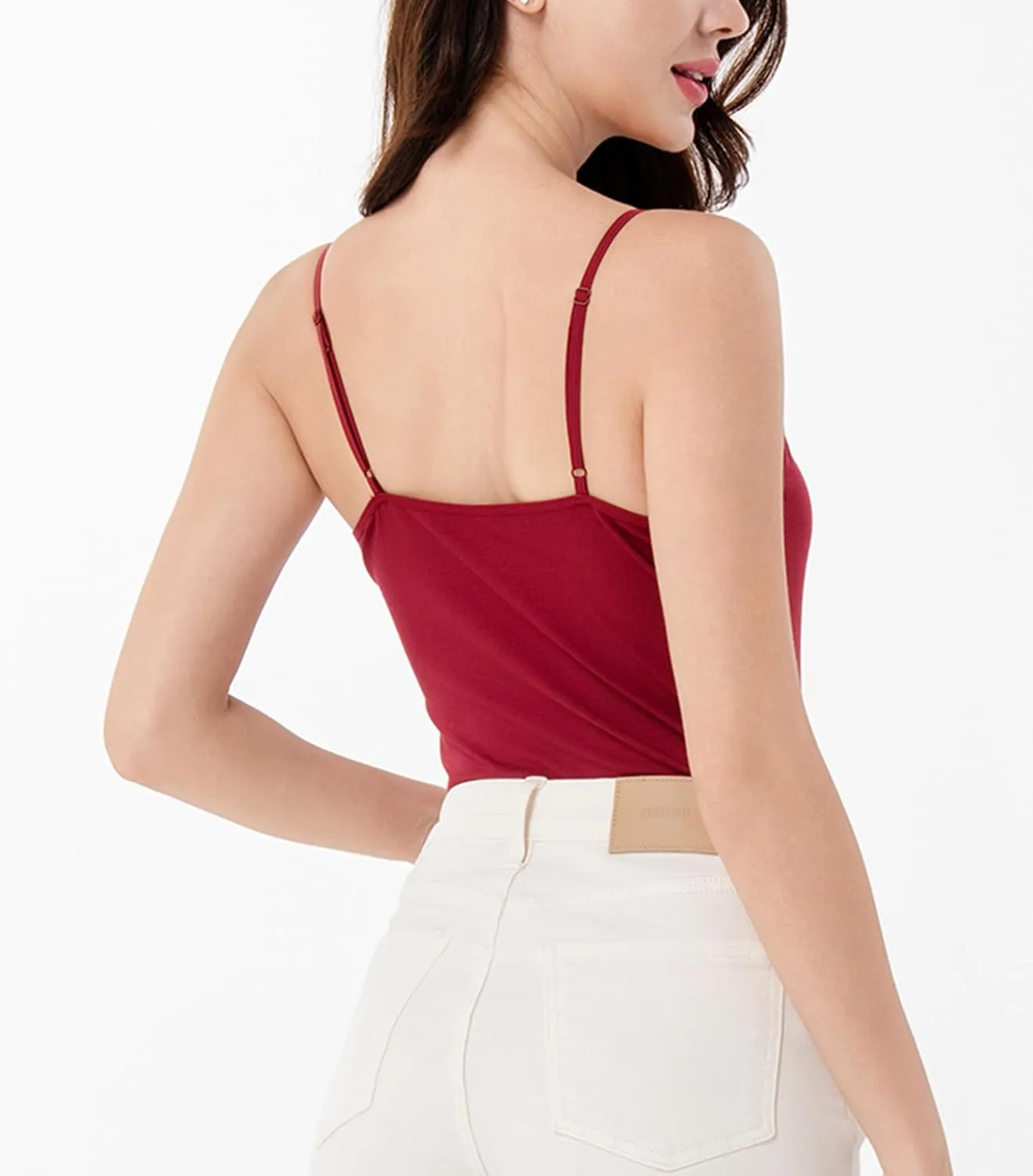 DAVID ARCHY Cotton Camisoles for Women, Airy Soft Comfortable Adjustable Spaghetti Strap 3 Pack