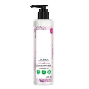 DBE Rice Water & Angelica Seed Oil Silicone-Free Curl & Waves Leave-In|| No Parabens|| No Dyes|| Angelica Essential Oil|| Floral, 200Ml, 1 Count