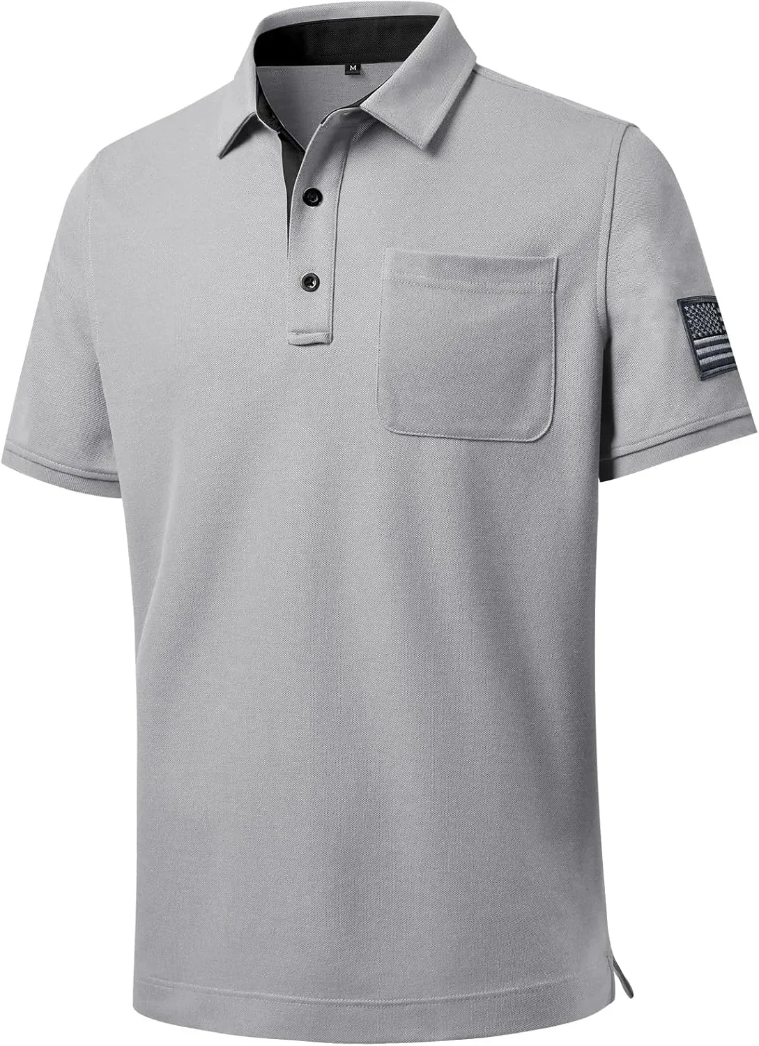 DEOLAX Mens Polo Shirts Performance Moisture Wicking Mens Tactics Polo Shirts Short Sleeve with Pocket