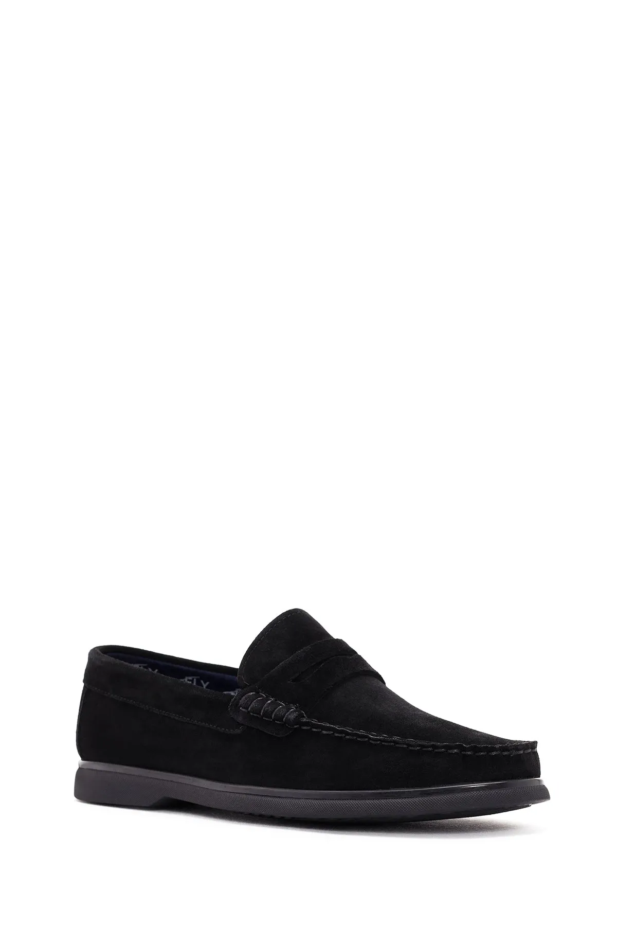 Derimod Fly Erkek Siyah Süet Deri Casual Loafer