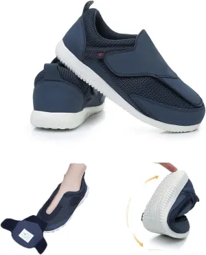 Diabetic Shoes for Women Extra Wide Adjustable Walking Shoes Slip-on Shoes for Swollen Feet for Elderly Soft Reduce Pain Caused by Friction Blue (8)